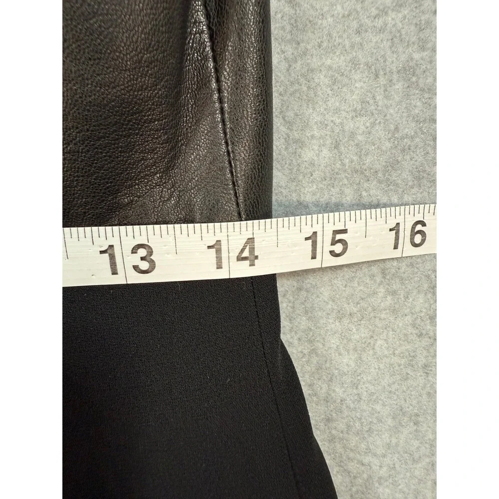 Rag & Bone Black Fit Flare Dress Lamb Leather Panels 8 USA Made Minimalist Chic - Picture 11 of 17